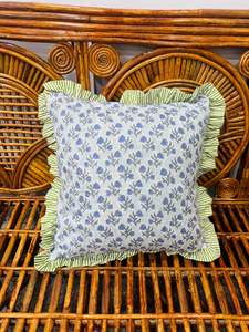 Beautiful Flower Print Cotton Frill Bohemian Pillow Cushion <b>Covers</b> -<b>Sofa</b> <b>Covers</b> Floral Cushion <b>Covers</b> Decorative Pillows - Product Image 2