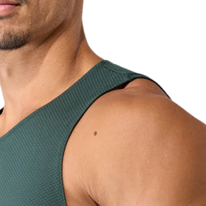 Débardeur en maille vert sarcelle foncé pour homme, léger, sans manches, pour le sport, la gym, l'entraînement, vêtements de sport d'été - Product Image 3