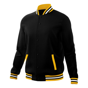 High Quality Men's High Street Style Slim-Fit Varsity Jacket Leather & Wool Material Windproof Breathable Winter Jacket - Product Image 5