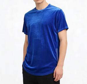 เสื้อยืดคอกลมแขนสั้นทรงปกติสำหรับผู้ชาย สีพื้น ผ้าถักลำลอง โลโก้ด้านหน้า ระบายอากาศได้ดี สีน้ำเงิน แดง ขาว ดำ - Product Image 3
