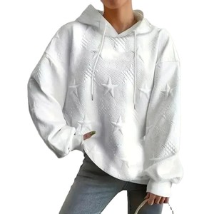 Sweat à capuche unisexe oversize blanc en molleton coupe-vent pour l'hiver – Style décontracté - Product Image 2