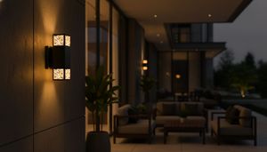 Black Modern/Japanese Viet Nam Square / Rectangular Steel/inox LED <b>Touch</b> Control 25cm Wall Light for Living Room Bedroom Hallway - Product Image 5