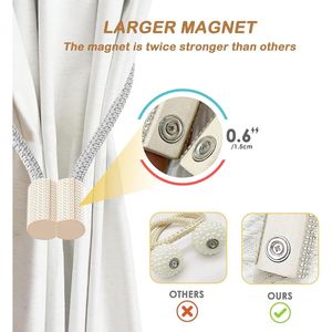Fermacurtain Magnetici Fatti a Mano (Confezione da 2) con Magneti Potenti, Senza Foratura, in Legno Rivestito in Vetro Scintillante per Tende e Accessori - Product Image 4