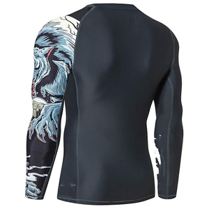 Men Athletic <b>Compression</b> <b>Shirt</b> Long Sleeve Rash Guard Graphic Print UV Protection Custom Branding OEM - Product Image 3