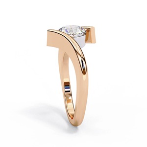 Anillo Solitario de Moissanita Redonda, Anillo de Compromiso de Plata de Ley 925, Anillo de Corte Redondo de 7 mm, Anillo Nupcial Hecho a Mano - Product Image 3