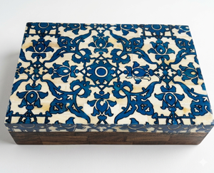 Designer Bone Inlay <b>Box</b> Jewelry <b>Box</b> Handcrafted Modern Glossy Finished Bone Inlay <b>Shelf</b> <b>Box</b> Jewelry Organizer for Luxury Gifting - Product Image 1