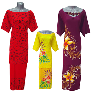 Robe d'été polynésienne tribale Samoa, robe de soirée personnalisée avec fleur de Tiaré, robes longues élégantes pour femmes - Product Image 3