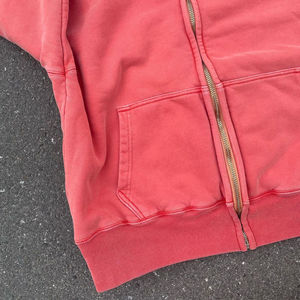 Sudaderas con capucha personalizadas vintage con lavado ácido, con cremallera completa, efecto desgastado, lavado a la piedra, oversize para hombre, con efecto descolorido por el sol, talla grande - Product Image 2