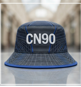 Sombrero de Pescador Personalizado con Sublimación, de Algodón y Lino, con Borde Azul, Unisex, para Adultos, Talla 50-52cm, Opción de Logotipo Personalizado, para las Cuatro Estaciones - Product Image 1