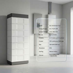 Banco de Baterías Modular de Almacenamiento de Energía de Alto Voltaje 64-112kWh LiFePO4 200A, Gabinete Apilable, CAN RS485, Solución Personalizada - Product Image 6