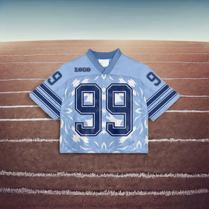 Camiseta de fútbol de malla extragrande personalizada para hombre, transpirable, estilo urbano, deportiva, con estampado de número vintage, corte holgado, informal de verano - Product Image 3