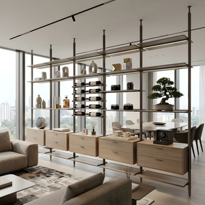 Étagère flottante sur pied de style luxe discret, sur mesure, haut de gamme, pour la décoration masculine de <span class=keywords><strong>bureau</strong></span> à domicile - Product Image 1