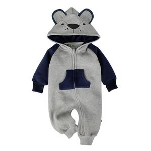 Venta al por mayor Super suave cálido manga completa tejido triángulo mono invierno grueso Animal diseño de dibujos animados fiestas de verano Snap bebé - Product Image 1