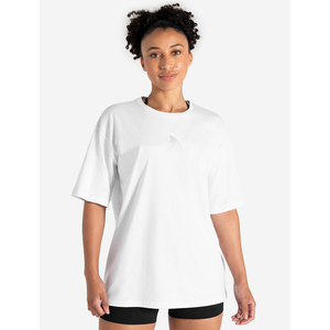 Camiseta Informal Blanca Personalizada de Última Moda para Mujer, Elástica, de Manga Corta, 100 % Algodón, Camisetas de Yoga y Fitness para Mujer - Product Image 1