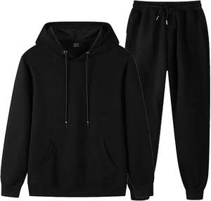 Ensemble de survêtement unisexe streetwear pour homme : pantalon de jogging et sweat à capuche zippé oversize 100 % coton, personnalisable - Product Image 2