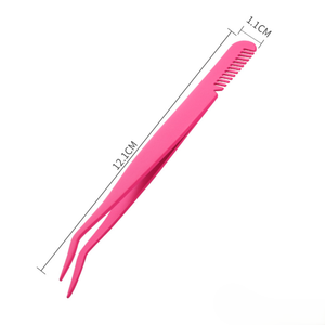 Pince à cils en acier inoxydable avec peigne et fonctions auxiliaires pour l'application de faux cils, pince à sourcils multifonctionnelle - Product Image 1