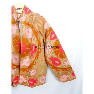 Veste en cotisse vintage brodée de fleurs, doublure en coton, séchage rapide, écologique, pour le printemps, l'été, l'automne et l'hiver - Product Image 4