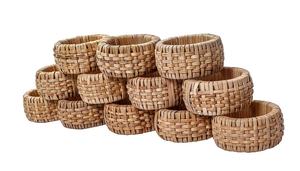 <b>Rattan</b> Napkin Rings for Home Hotels & Restaurants Resorts <b>Dining</b> <b>Table</b> Accents Party Wedding Reasonable Rate - Product Image 3