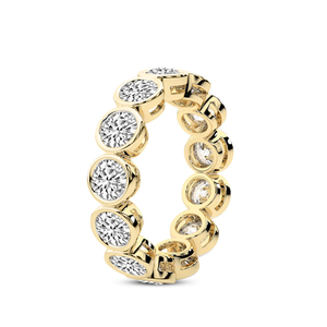 แหวนทองคำแท้ 14k/18k สไตล์อินเดีย ประดับเพชรแล็บทรงกลมแบบฝังขอบ ดีไซน์หรูหรา สำหรับผู้หญิงและเด็กผู้หญิง - Product Image 4
