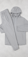 Ensembles pour hommes : Joggers gris légers à revers, veste anorak imperméable et coupe-vent, pantalon respirant à séchage rapide avec doublure en maille