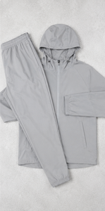 <b>Mens</b> Solid Sets Lightweight Grey <b>Cuffed</b> <b>Joggers</b> Waterproof Windproof Anorak Jacket Pants Breathable Quick Dry Mesh Lining - Product Image 4