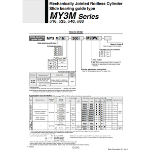 SMC นิวเมติกส์กระบอกไม่มีก้าน MY3M25-200HL หมวดหมู่ผลิตภัณฑ์กระบอกสูบร่วมโดยใช้กลไก - Product Image 2