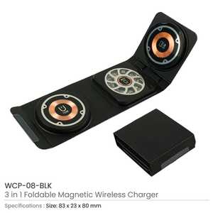 Chargeur sans fil pliable 3-en-1 pour téléphone, montre et écouteurs, 15W 7.5W 5W, charge rapide, emballage cadeau - Product Image 4