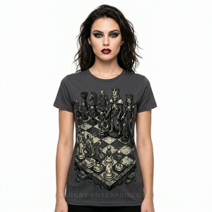 T-shirt imprimé rouge vieilli pour femme, noir, avec logo personnalisé, motif « Return To Sender », style vintage, streetwear, fabrication usine - Product Image 4