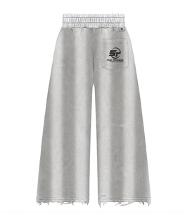 Pantalon de survêtement large pour homme FIVE THREADS, taille haute élastique avec cordon de serrage, ourlet déchiré, poches latérales, décontracté et respirant - Product Image 2
