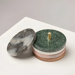 Elegant Premium Luxury Marble Coaster Set with <b>Caddy</b> Durable Eco-Friendly Handmade Coasters for Home Decor <b>Table</b> Protection - Product Image 3