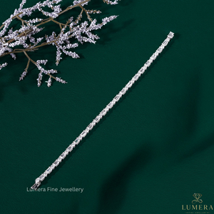 14K 18K <b>White</b> Gold Lab Grown Diamond Tennis <b>Bracelet</b> – Alternating Emerald and Round Cut CVD Fine Jewelry - Product Image 3