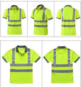 T-shirt de travail haute visibilité à manches courtes, col ras du cou, personnalisé, pour hommes, collection 2026 – Polo de sécurité haute visibilité pour la construction - Product Image 3