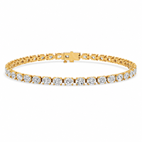 Bracelet tennis contemporain avec diamants de laboratoire taille ronde et taille marquise |   Bijoux de luxe en or 14 carats, élégant cadeau d'anniversaire de mariage