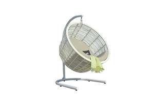 ATC Modern Metal <b>Swing</b> Chair with Quick-Dry Cushion for Apartment & Courtyard Outdoor Use White - Product Image 4