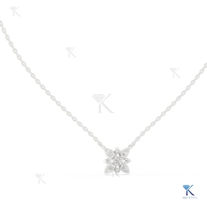 จี้เพชรทรงเกล็ดหิมะเพาะเลี้ยงในห้องปฏิบัติการ สร้อยคอทองคำแท้ 14K 18K ดีไซน์เรียบหรูสำหรับผู้หญิง เหมาะสำหรับงานแต่งงานและงานเลี้ยง - Product Image 3