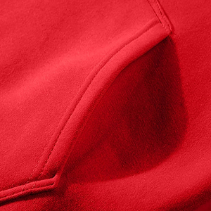 Sweat-shirt décontracté pour femme, rouge, col en V, respirant, léger, en spandex, manches longues, poches latérales, coupe régulière, design 2-en-1 - Product Image 5