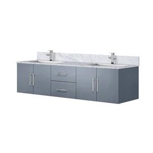 Grigio scuro 72 pollici. L X 22 Pollici Mobile Bagno Doppio con Top in Marmo di Carrara e Set Rubinetteria - Product Image 4