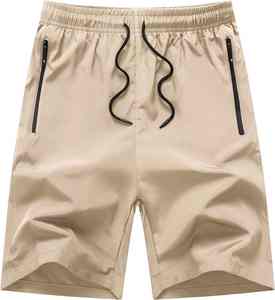 Nouveaux shorts de jogging en laine pour hommes avec logo personnalisé, taille mi-haute élastique, respirants, poches imperméables, décontractés, écologiques - Product Image 4