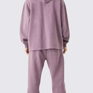 Ensemble de survêtement unisexe délavé à l'acide, sweat à capuche et pantalon de survêtement vintage épais, design personnalisé, respirant, avec option OEM - Product Image 4