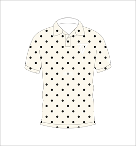Polo personnalisé beige à pois noirs pour homme – Polo de golf décontracté imprimé à manches courtes et respirant - Product Image 1