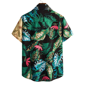 Camisa Hawaiana de Manga Larga para Hombre, Informal, de Verano, Tejida, Estampada, con Parches, para Vacaciones en la Playa, con Botones, de Secado Rápido - Product Image 2