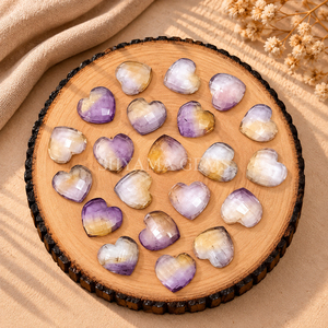 Ametrina facetada en forma de corazón de 10 mm, piedra preciosa suelta, cristal morado y amarillo para la fabricación de joyas, colgantes y piezas artesanales. - Product Image 5