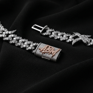 สร้อยคอจี้รูปสมอแบบ Cuban Link ชุบทองประดับเพชรโมอิสซาไนต์ สไตล์ฮิปฮอป เหมาะสำหรับเป็นของขวัญในงานปาร์ตี้ - Product Image 4