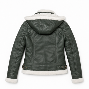 Brown Sheep Leather Eco-Friendly Quilted Breathable Winter Women's <b>Biker</b> <b>Jacket</b> with Stand & Detachable Collar - Product Image 4