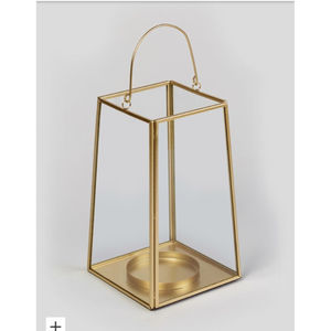 Faroles Decorativos de Jardín de Acero Inoxidable y Vidrio con Iluminación Dorada para el Hogar, Faroles Colgantes Decorativos - Product Image 4