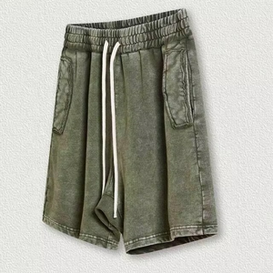 Shorts délavés personnalisés pour hommes – Confortables, en coton, motif vintage, design uni – En solde chez ONEAPEX INTERNATIONAL - Product Image 5