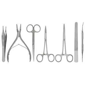 Kit de soins des ongles des pieds professionnel 7 pièces, ensemble de traitement des ongles, outils de pédicure, kit d'instruments de podologie avec étui de transport - Product Image 1