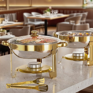 Plat à réchaud rectangulaire en acier inoxydable avec couvercle à enroulement et fenêtre en verre. Disponible aux prix de gros. - Product Image 3