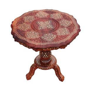 Wooden Brass Carving/<b>Round</b> Beautiful Carving Design <b>Side</b> <b>Table</b>/Coffee <b>Table</b>/Outdoor <b>Table</b>/Decor/Living Room Furniture - Product Image 1