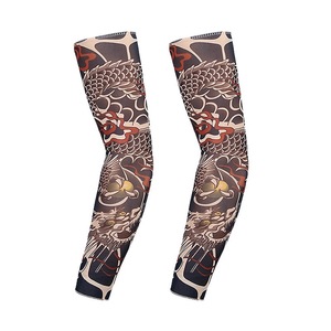 Manchons de compression sportifs rafraîchissants pour le cyclisme, protection UV solaire, motif tatouage, pour le basketball, la course à pied et le golf - Product Image 2